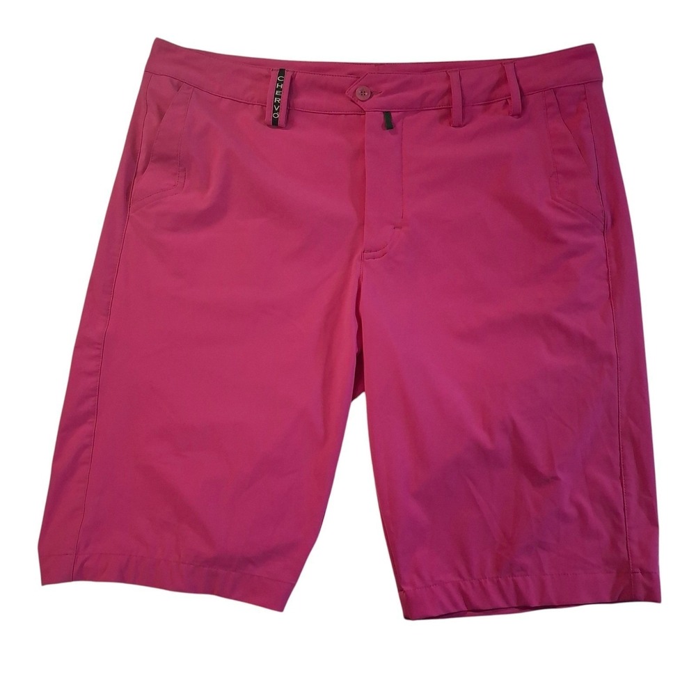 Chervo Pink Golf Shorts Ryder Cup Men's 36 US 4-Way Stretch 12" Inseam